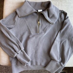 Varley Gray Cowl Neck Sweater